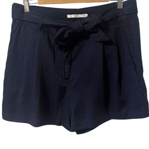 Sung Alfred Sung Tie Belt Shorts Womens  Navy Blue Size 12